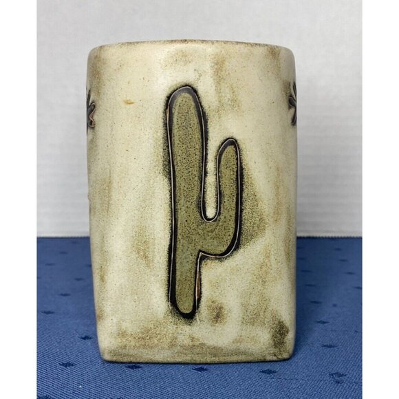 Mara Mexico Kokopelli Flute Player Pottery Mugs Cups Hand Crafted Signed Brown - Picture 3 of 6